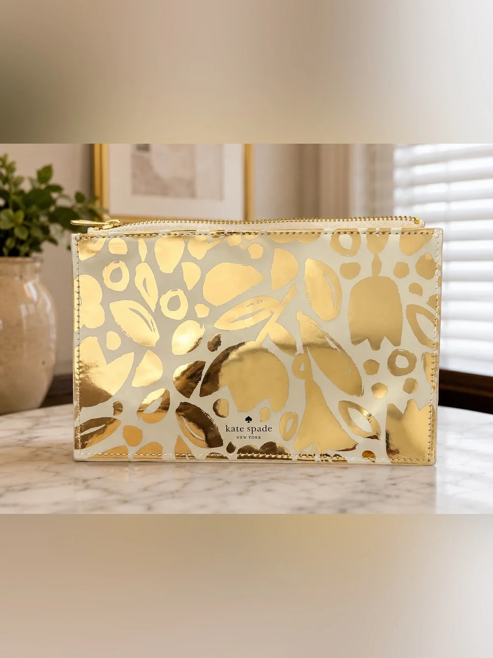 kate spade gold floral print Pencil Case